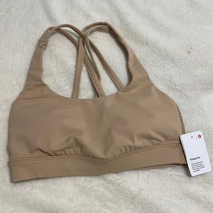 lululemon, tan, energy bra